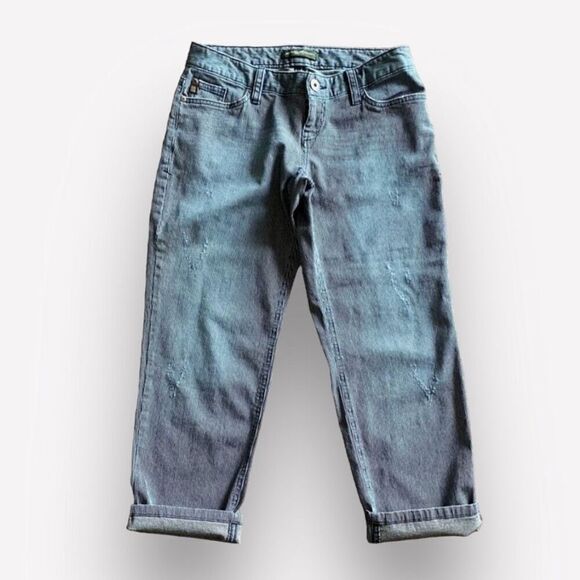 Eddie Bauer Pants 2 Petite Indigo Stripe Lightly Distressed Outdoors - Picture 1 of 13